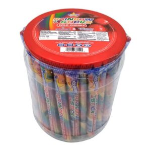 Atkinson Rainbow Wild Cherry Candy Sticks Tub 52ct